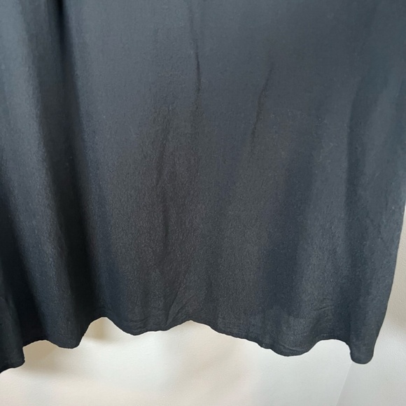 Gap Women's Crochet Yoke Shift Dress Black 3/4 Sleeve Lined Round Neck Pleats XL - Picture 6 of 9